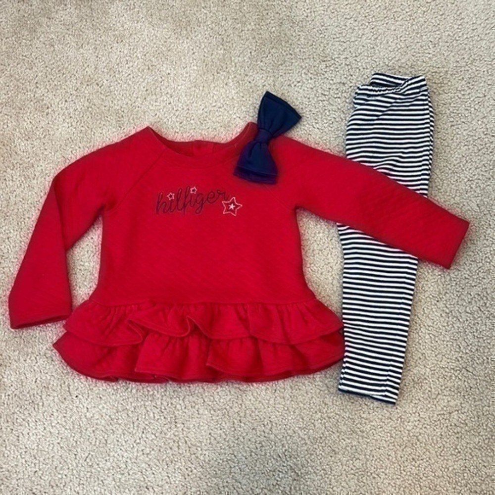 Tommy Hilfiger Ruffle Long Sleeve With Matching Leggings